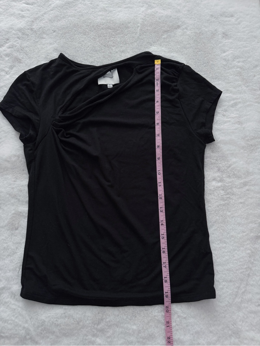 Reformation Else Knit Top Black Cut Out Short Sleeve - Picture 12 of 12